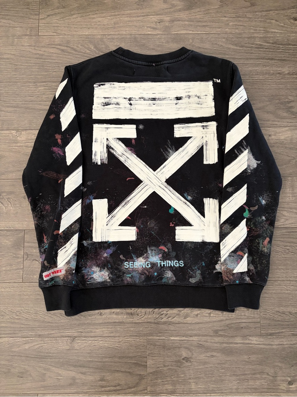 Off-White Seeing Things Sweatshirt Graphic Sweatshirt Black & White Size Medium
